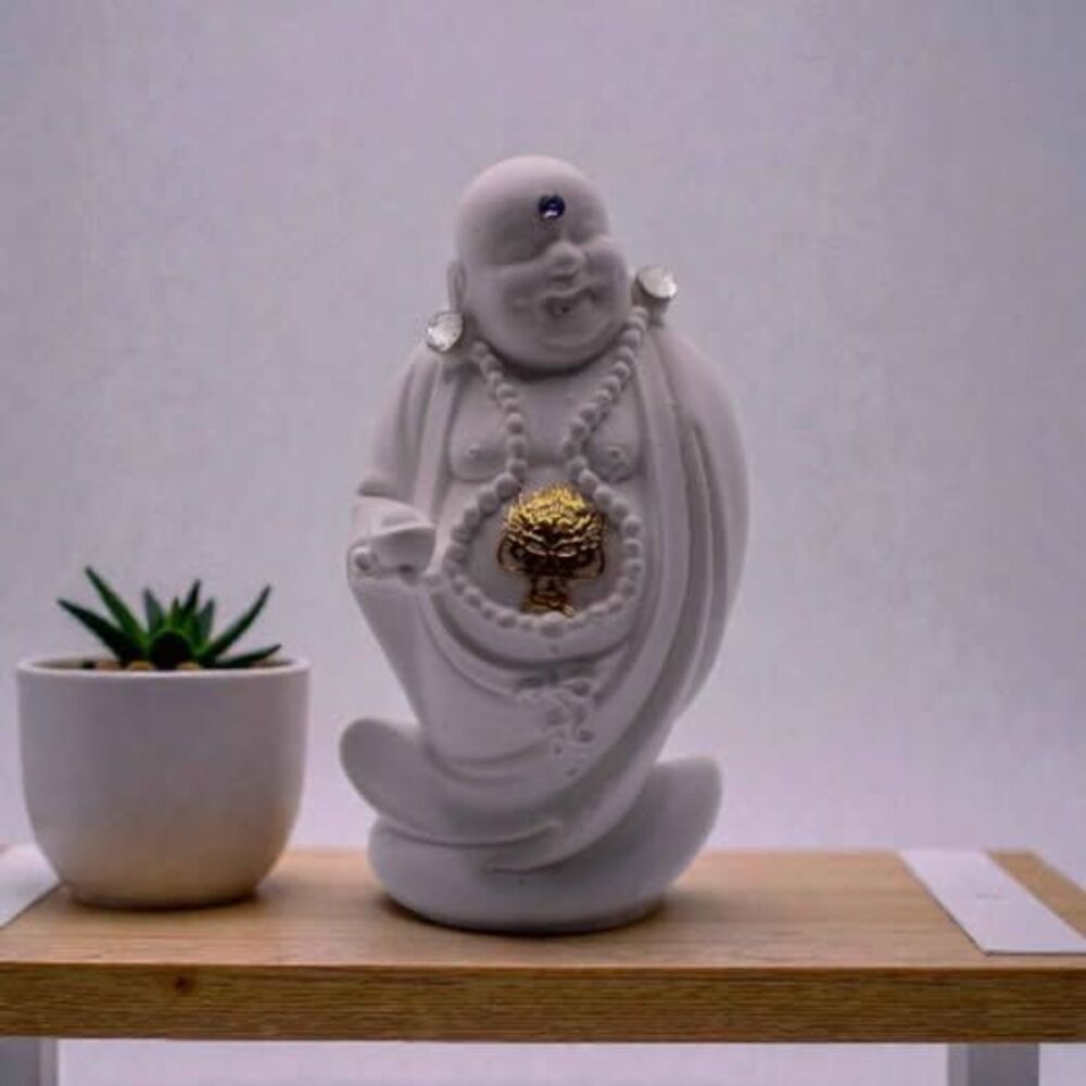 Buddha Statue with Swarovski Crystals – 5” Spiritual Zen Decor – Meditation.